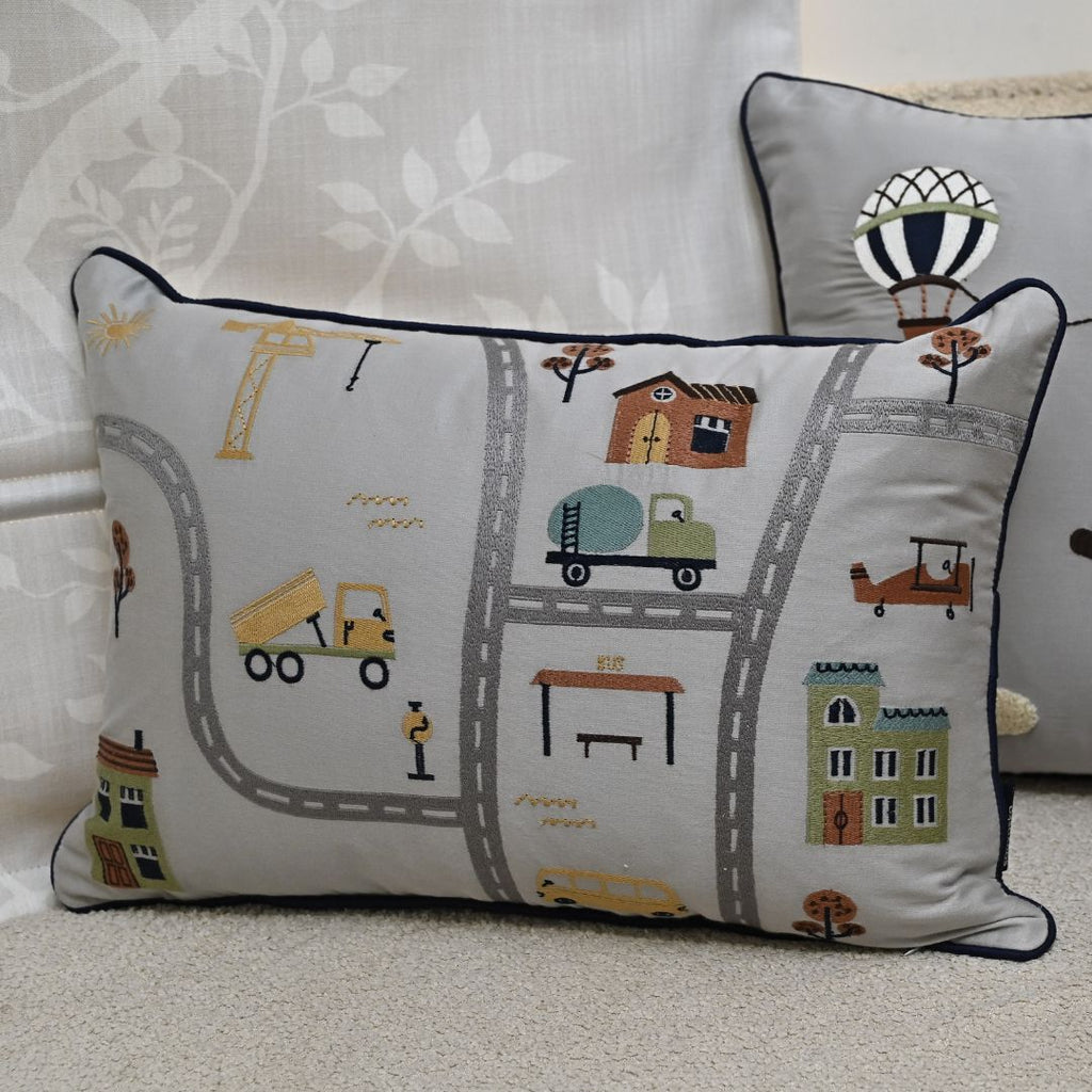 Sadyaska The Little Explorer Navy and Dark Grey Kids 10 Pcs Bedding Set