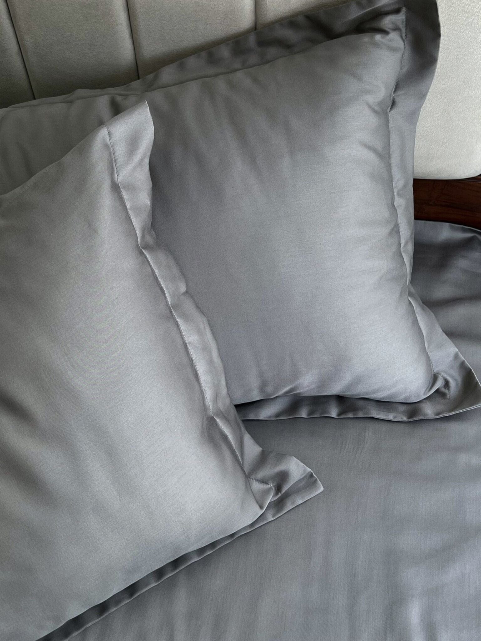 Sadyaska Luxe Titanium Grey 1000TC Egyptian Cotton s (Set of 2) 1 Pcs Pillow Cover
