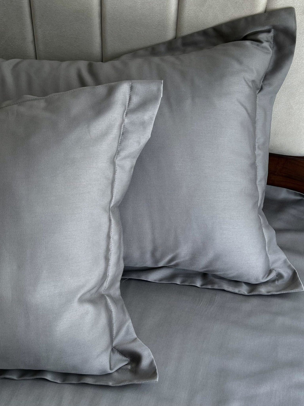 Sadyaska Luxe Titanium Grey 1000TC Egyptian Cotton s (Set of 2) 1 Pcs Pillow Cover