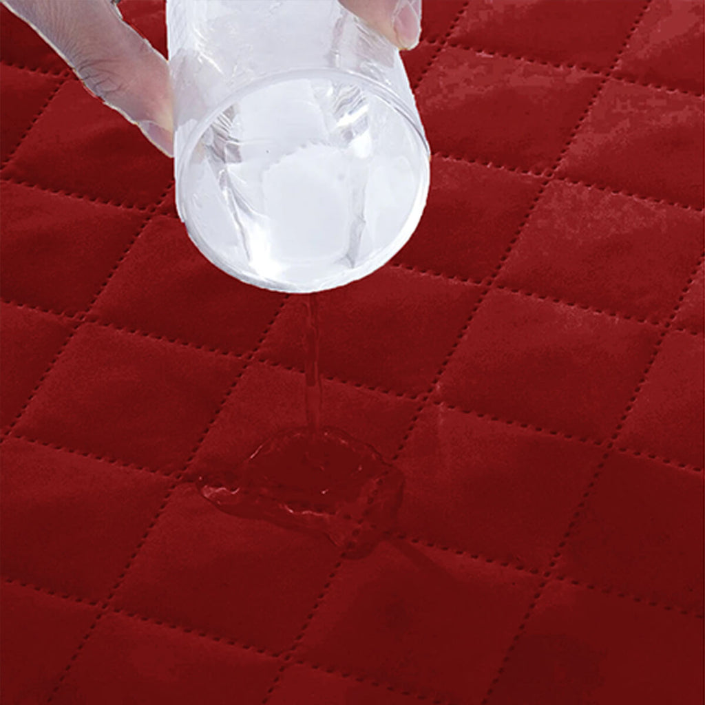 Sadyaska Microfibre ed Waterproof Fitted Maroon Mattress Protector 1 Pcs Quilt