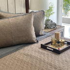 Sadyaska Dark Grey & Taupe Moderne Reversible 1 Pcs Bedspread