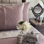 Sadyaska Old Rose and Sandstone Grey Moderne Reversible 1 Pcs Bedspread