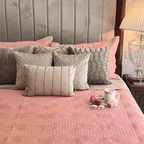 Sadyaska Coral and Beige Mosaic Cotton Trousseau Set 13 Pcs Product