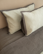 Sadyaska Quilted Sage Green and Dark Grey Macao Reversible 1 Pcs Bedspread