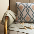 Sadyaska Marbella Mist Woven Throw with s 1 Pcs Cushion Cover