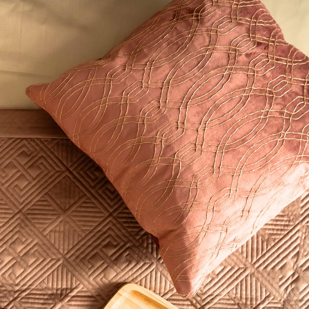 Sadyaska Decorative Marshmellow Blush Velvet 16x16 1 Pcs Cushion Cover