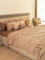 Sadyaska Beige Meraki Cotton Woven Bedding Gift Set 10 Pcs Product