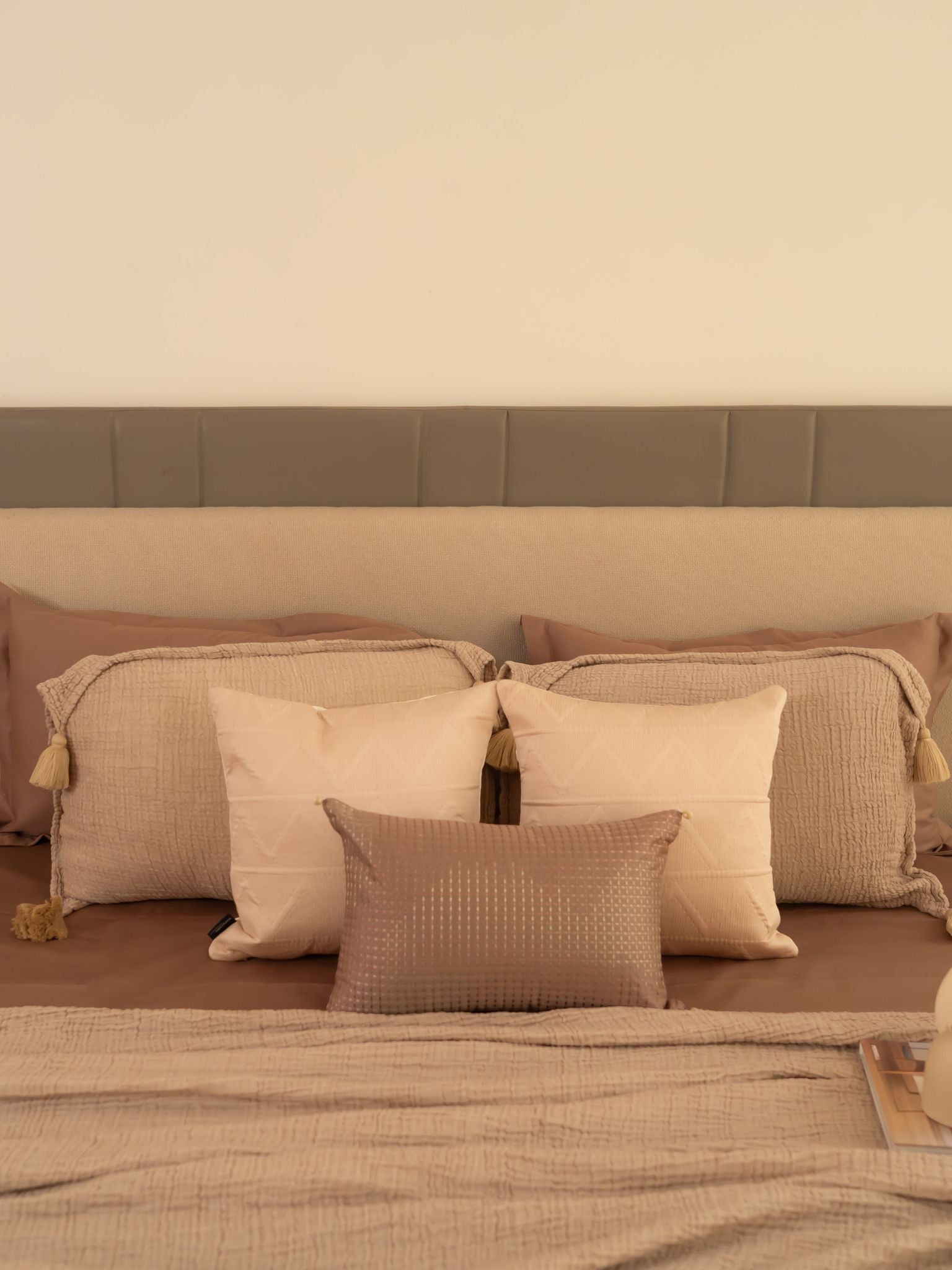 Sadyaska Beige Meraki Cotton Woven Bedding Gift Set 10 Pcs Product