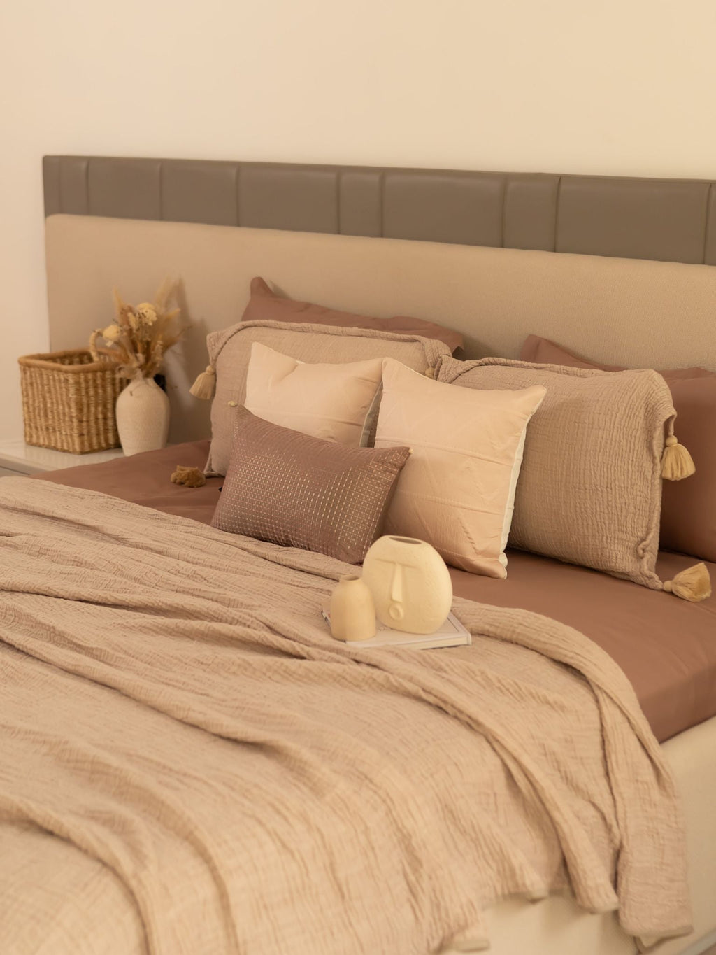Sadyaska Meraki Beige Woven 1 Pcs Bedspread