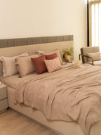 Sadyaska Meraki Buff Woven 1 Pcs Bedspread