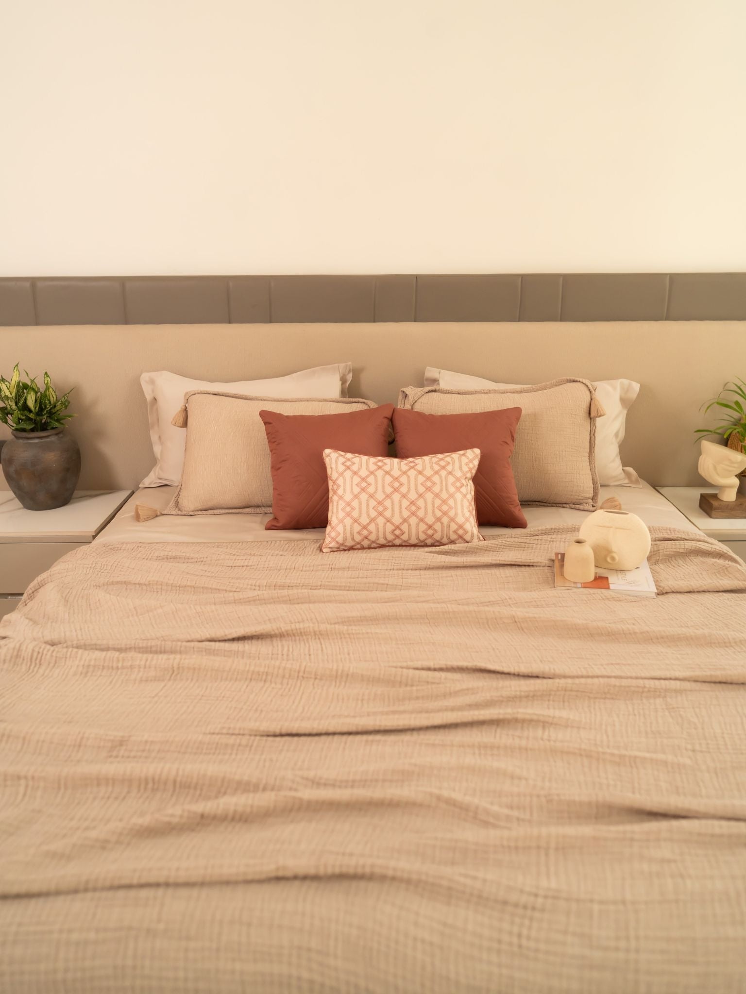 Sadyaska Buff Meraki Cotton Woven Bedding Gift Set 10 Pcs Product