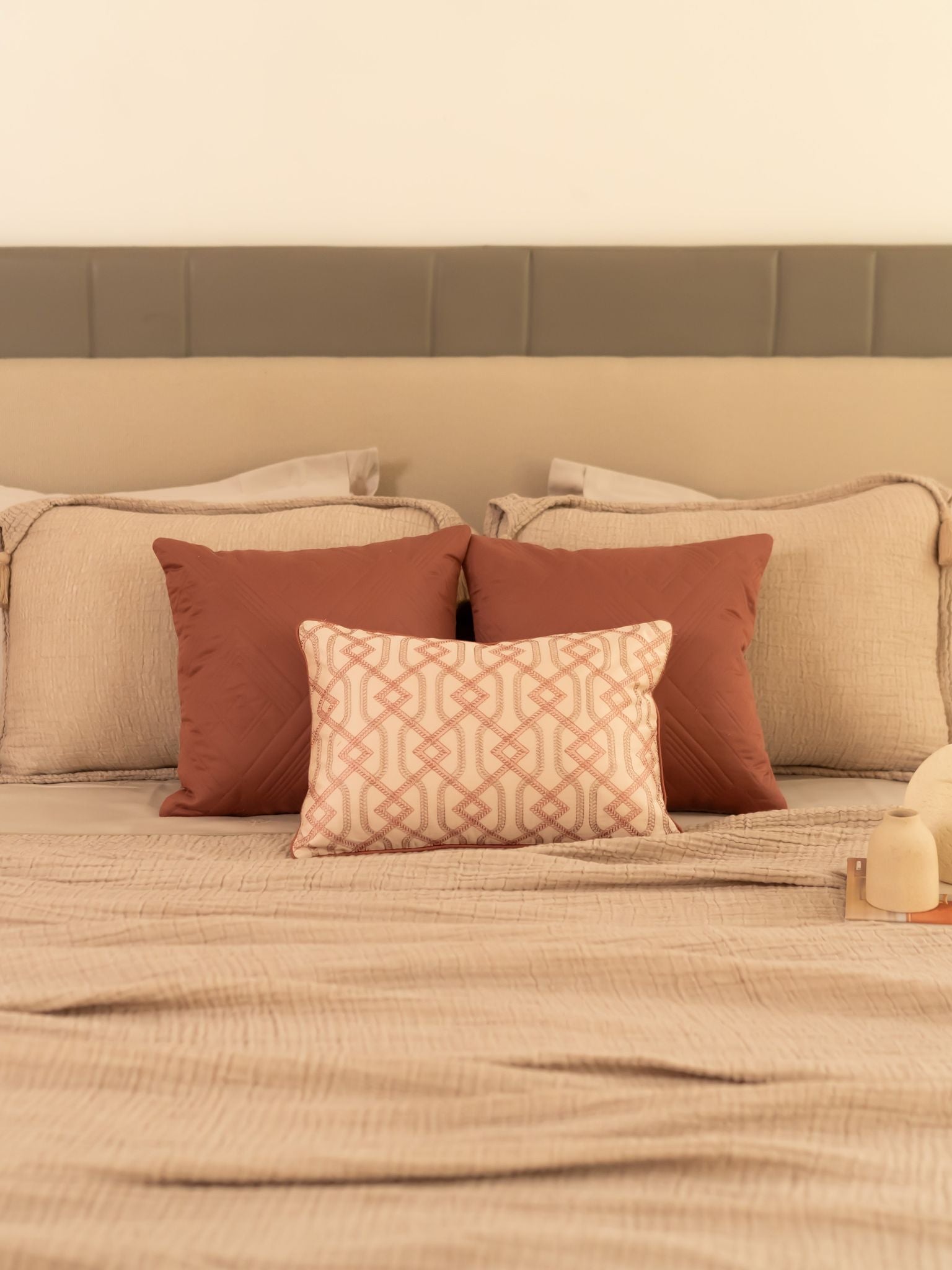 Sadyaska Buff Meraki Cotton Woven Bedding Gift Set 10 Pcs Product