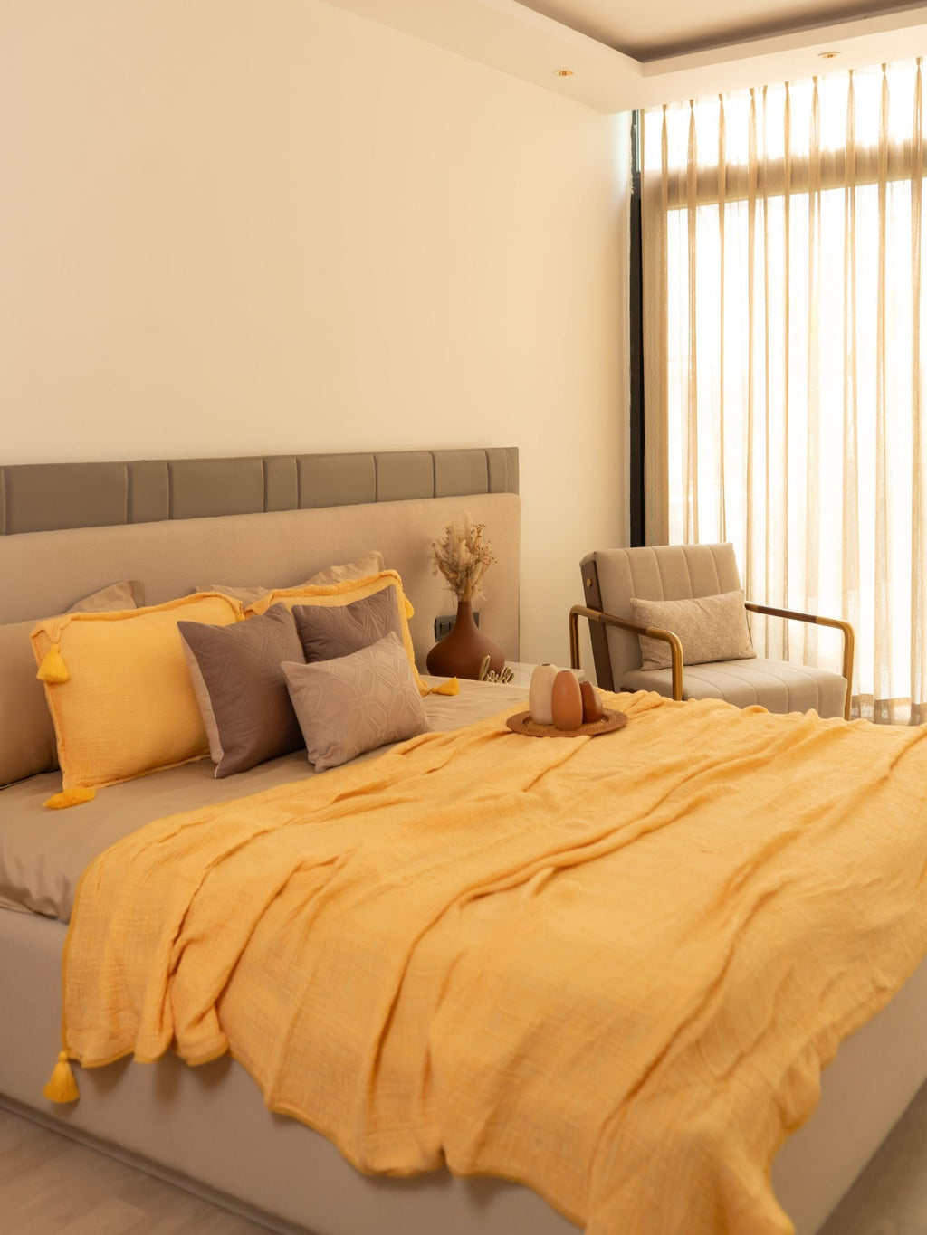 Sadyaska Buttercup Yellow Meraki Cotton Woven Bedding Gift Set 10 Pcs Product