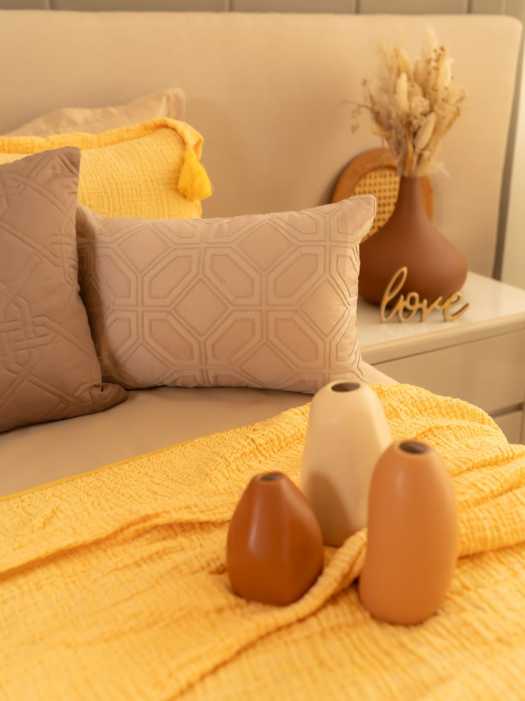 Sadyaska Buttercup Yellow Meraki Cotton Woven Bedding Gift Set 10 Pcs Product