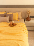 Sadyaska Meraki Buttercup Yellow Woven 1 Pcs Bedspread