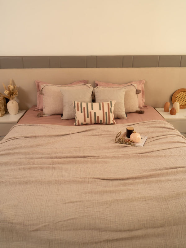 Sadyaska Greige Meraki Cotton Woven Bedding Gift Set 10 Pcs Product