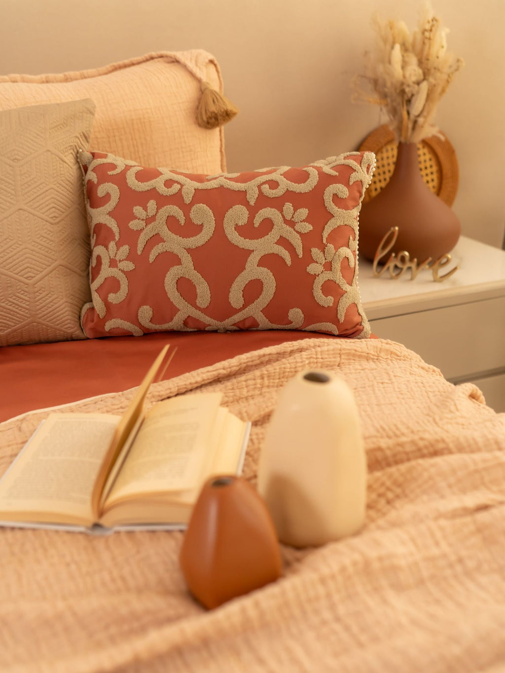 Sadyaska Peach Meraki Cotton Woven Bedding Gift Set 10 Pcs Product