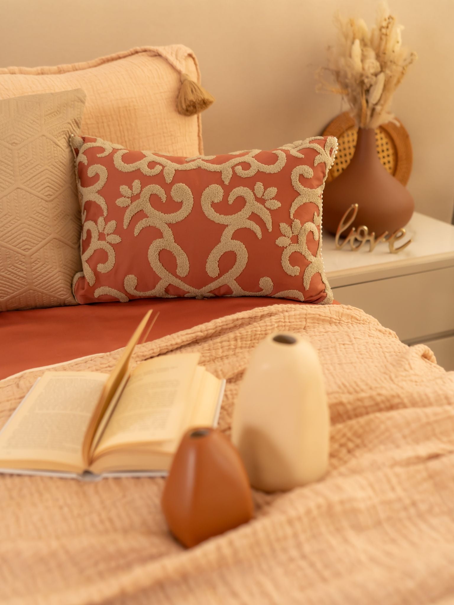Sadyaska Peach Meraki Cotton Woven Bedding Gift Set 10 Pcs Product