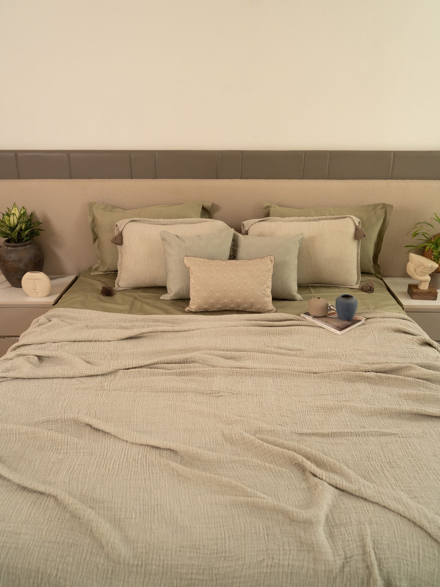 Sadyaska Sage Meraki Cotton Woven Bedding Gift Set 10 Pcs Product
