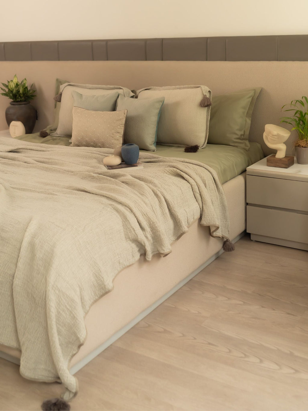 Sadyaska Meraki Sage Woven 1 Pcs Bedspread