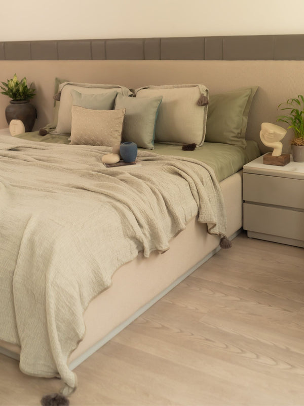 Sadyaska Meraki Sage Woven 1 Pcs Bedspread