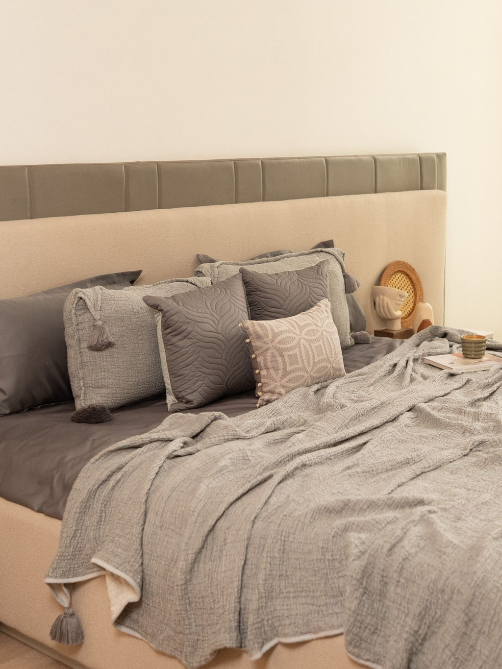 Sadyaska Slate Meraki Cotton Woven Bedding Gift Set 10 Pcs Product