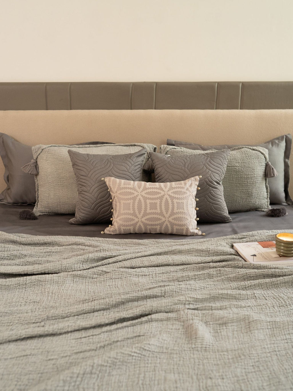 Sadyaska Slate Meraki Cotton Woven Bedding Gift Set 10 Pcs Product