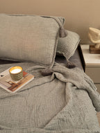 Sadyaska Meraki Slate Woven 1 Pcs Bedspread