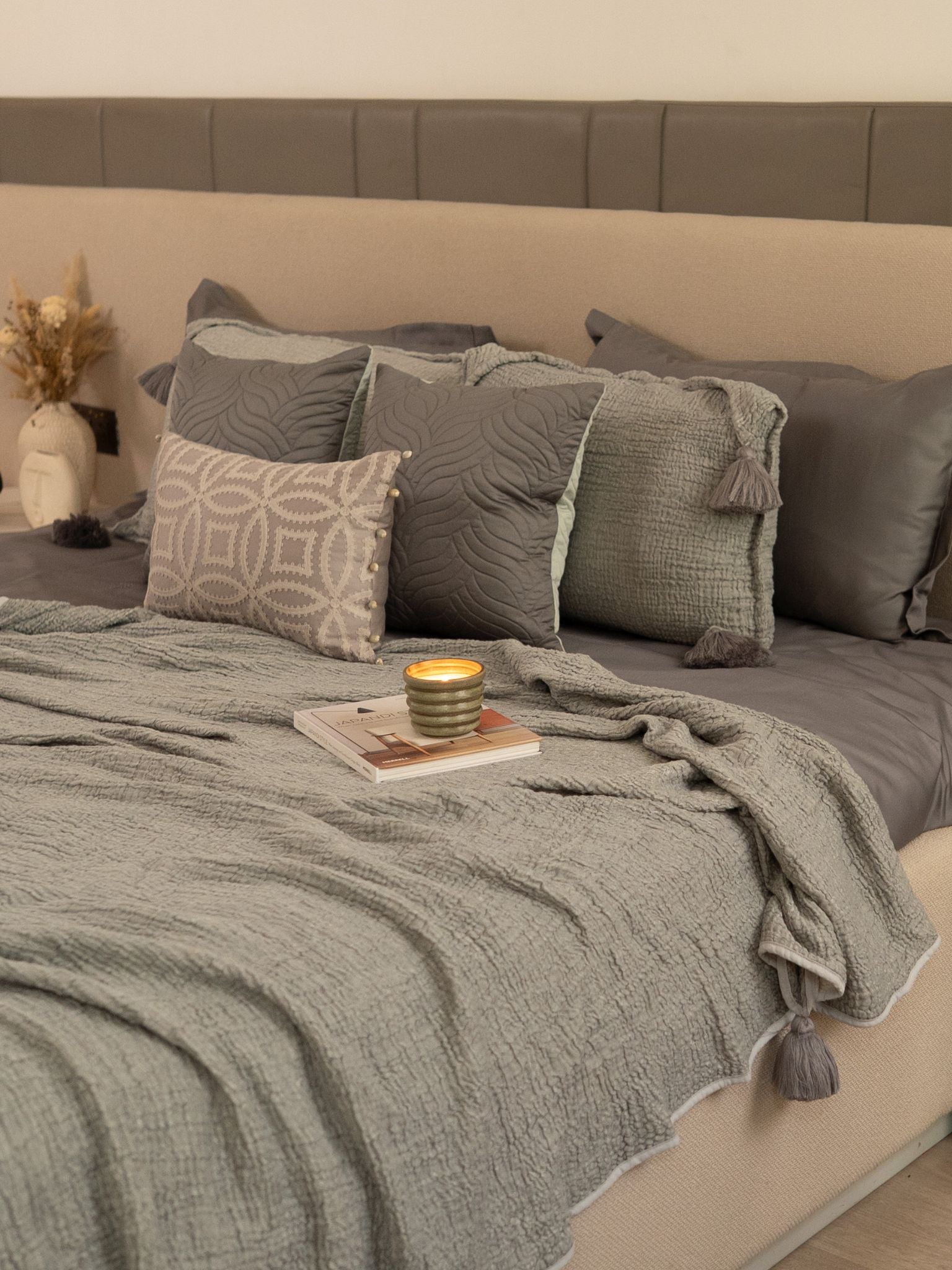 Sadyaska Slate Meraki Cotton Woven Bedding Gift Set 10 Pcs Product