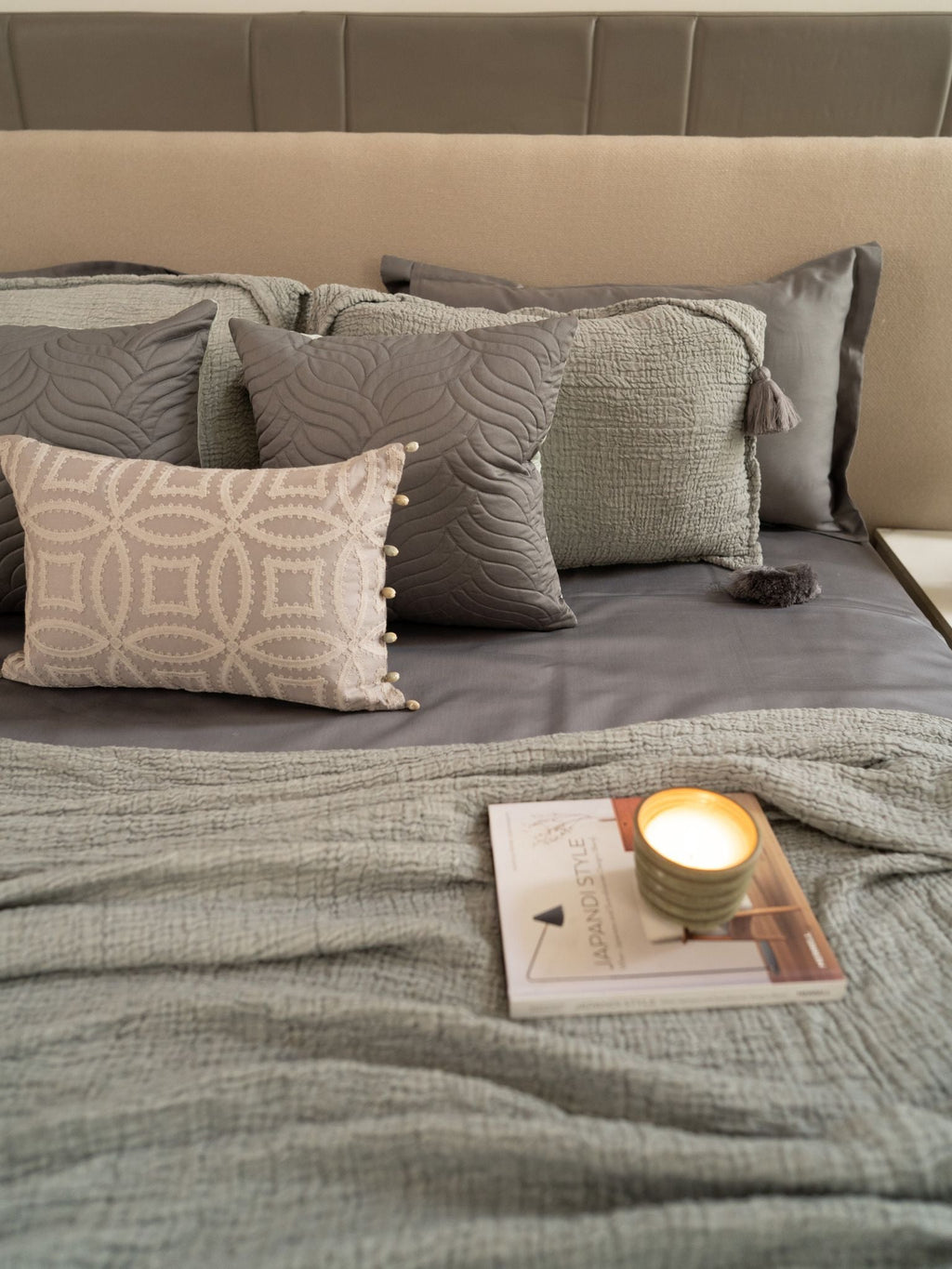 Sadyaska Slate Meraki Cotton Woven Bedding Gift Set 10 Pcs Product