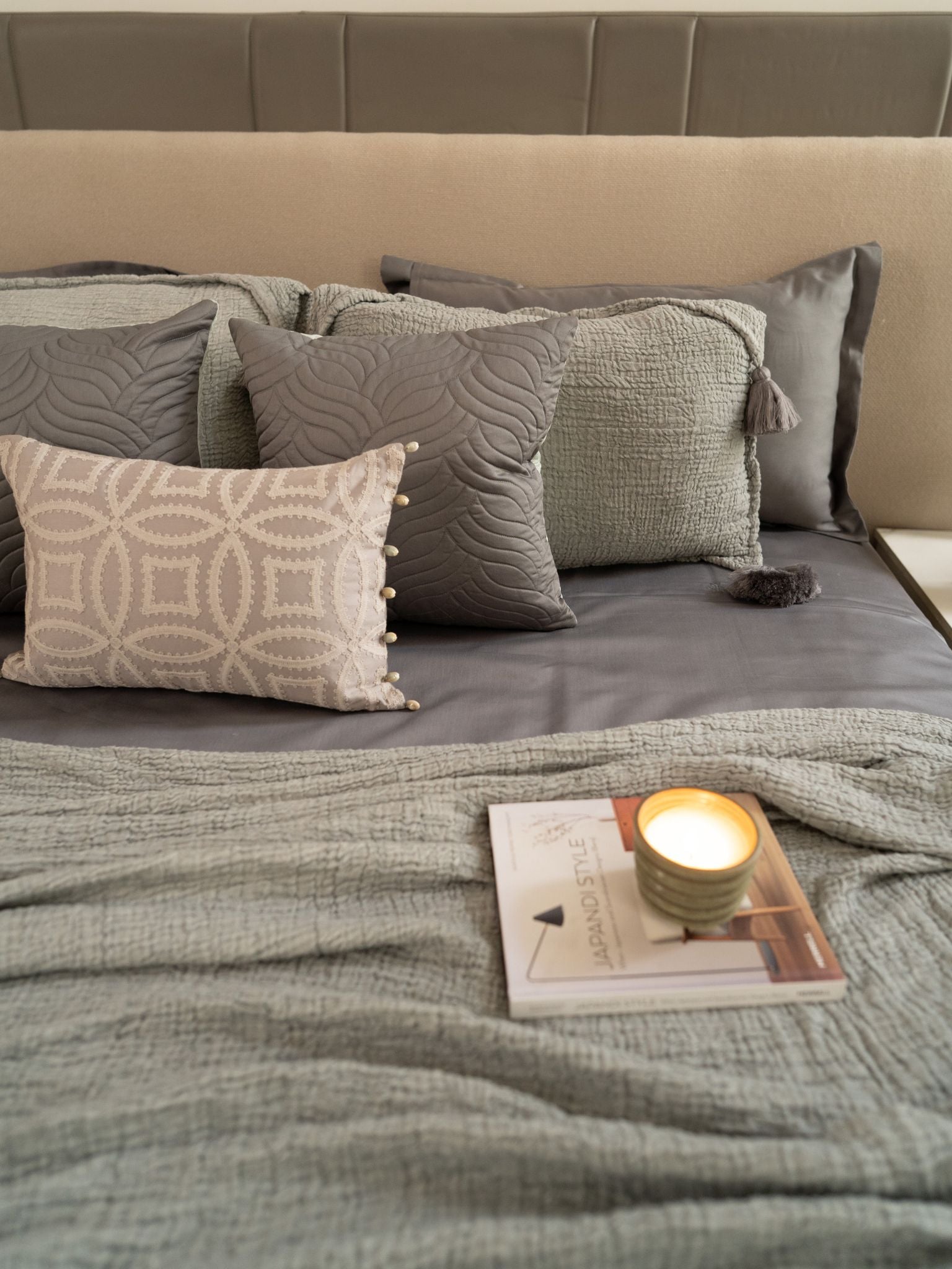 Sadyaska Meraki Slate Woven 1 Pcs Bedspread
