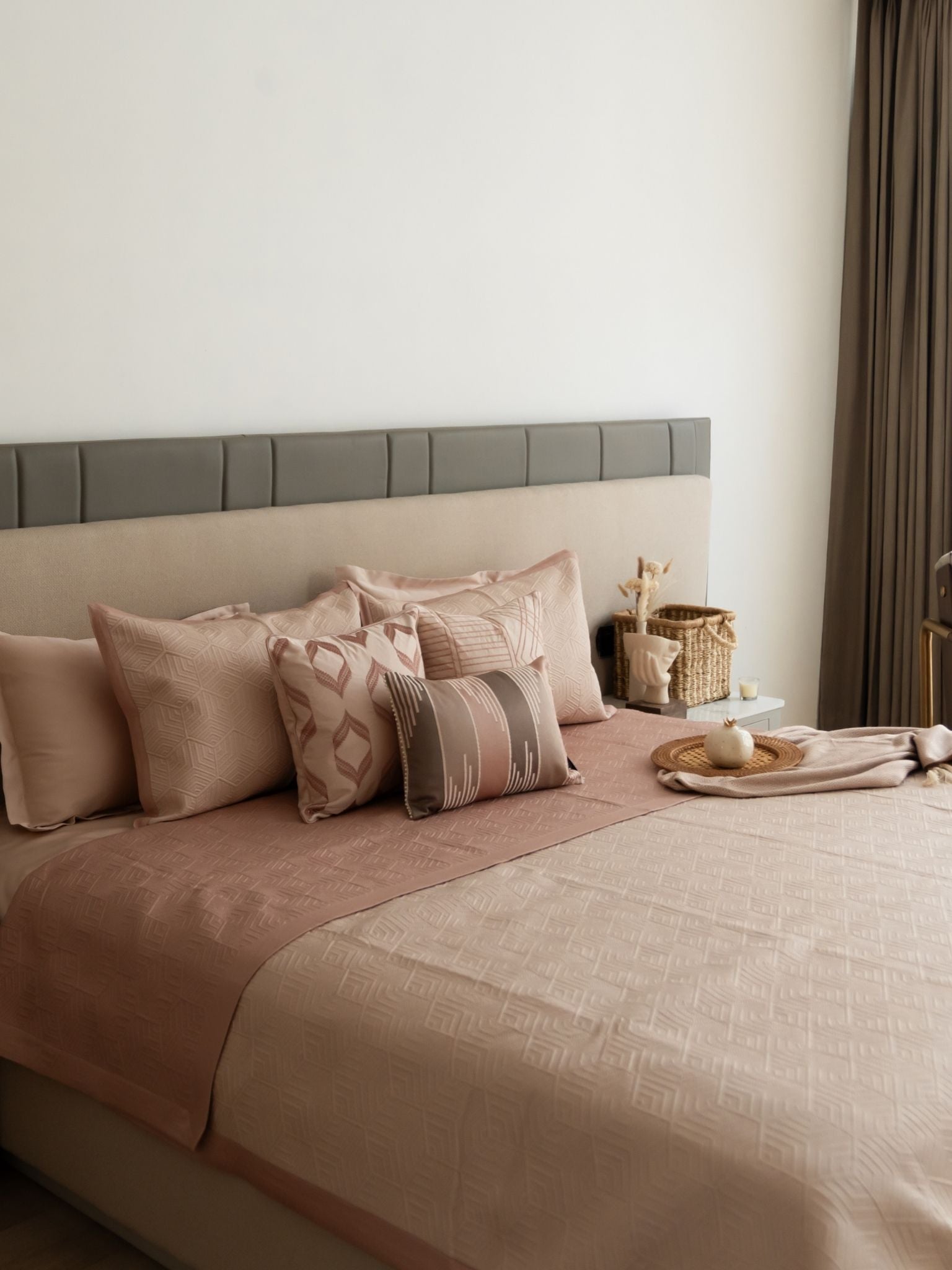 Sadyaska Mirth Rose and Buff 300TC Cotton 10 Pcs Bedding Set