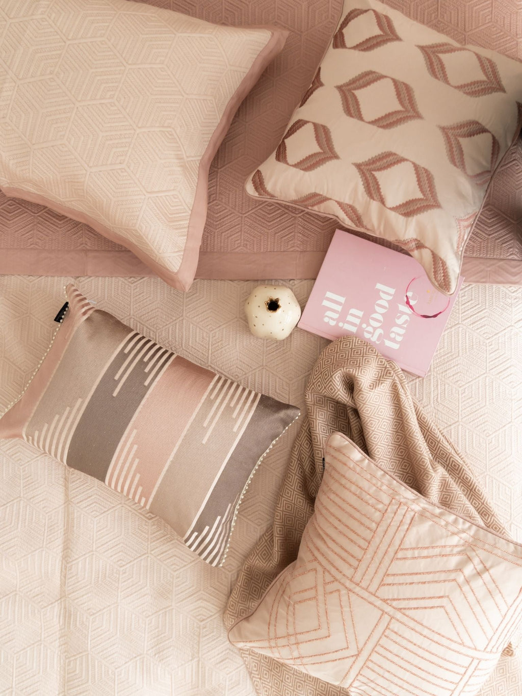 Sadyaska Mirth Rose and Buff 300TC Cotton 10 Pcs Bedding Set