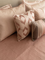 Sadyaska Reve Rose Cotton Embroidered Buff 16" X 16" 1 Pcs Cushion Cover