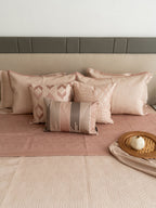 Sadyaska Mirth Rose and Buff Cotton Reversible 1 Pcs Bedspread