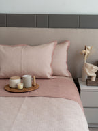 Sadyaska Mirth Rose and Buff Cotton Reversible 1 Pcs Bedspread