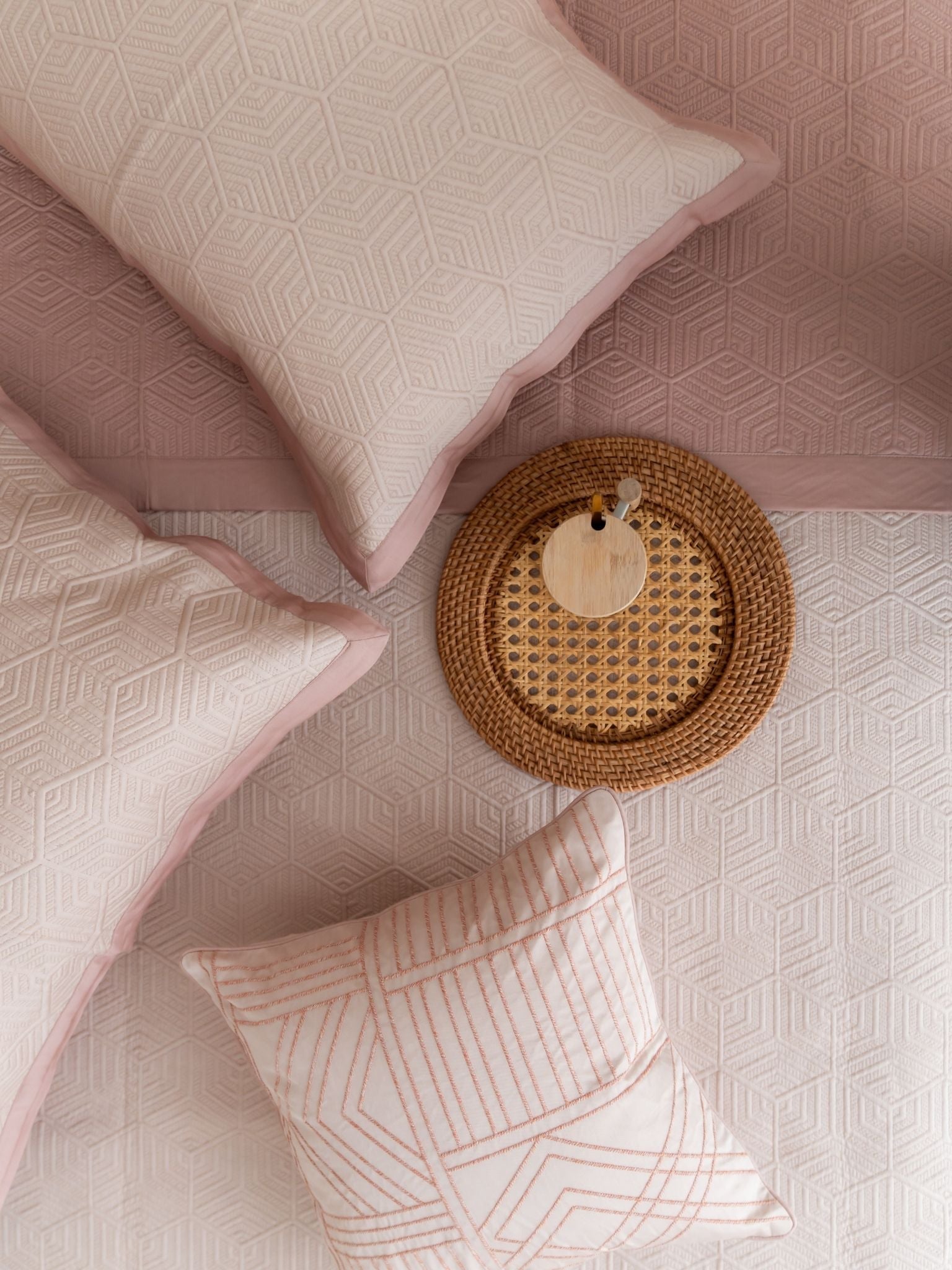 Sadyaska Mirth Rose and Buff Cotton Reversible 1 Pcs Bedspread
