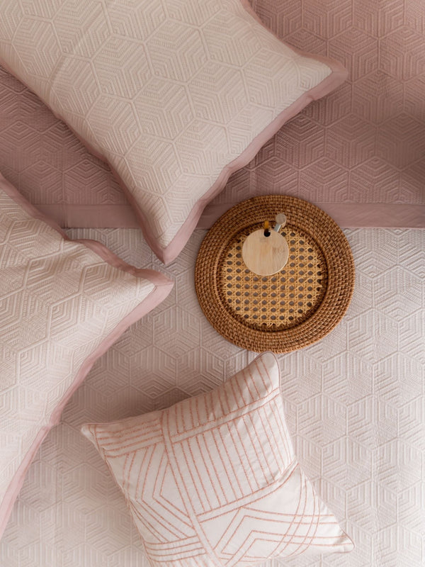 Sadyaska Mirth Rose and Buff Cotton Reversible 1 Pcs Bedspread