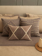 Sadyaska Kilim Cotton Embroidered Beige 12" X 18" 1 Pcs Cushion Cover