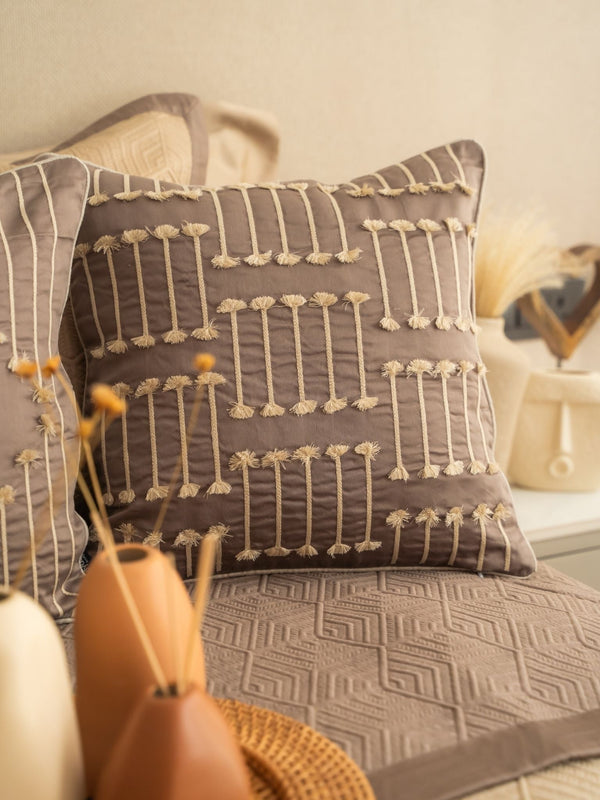 Sadyaska Ambiente Cotton Embroidered Taupe 16
