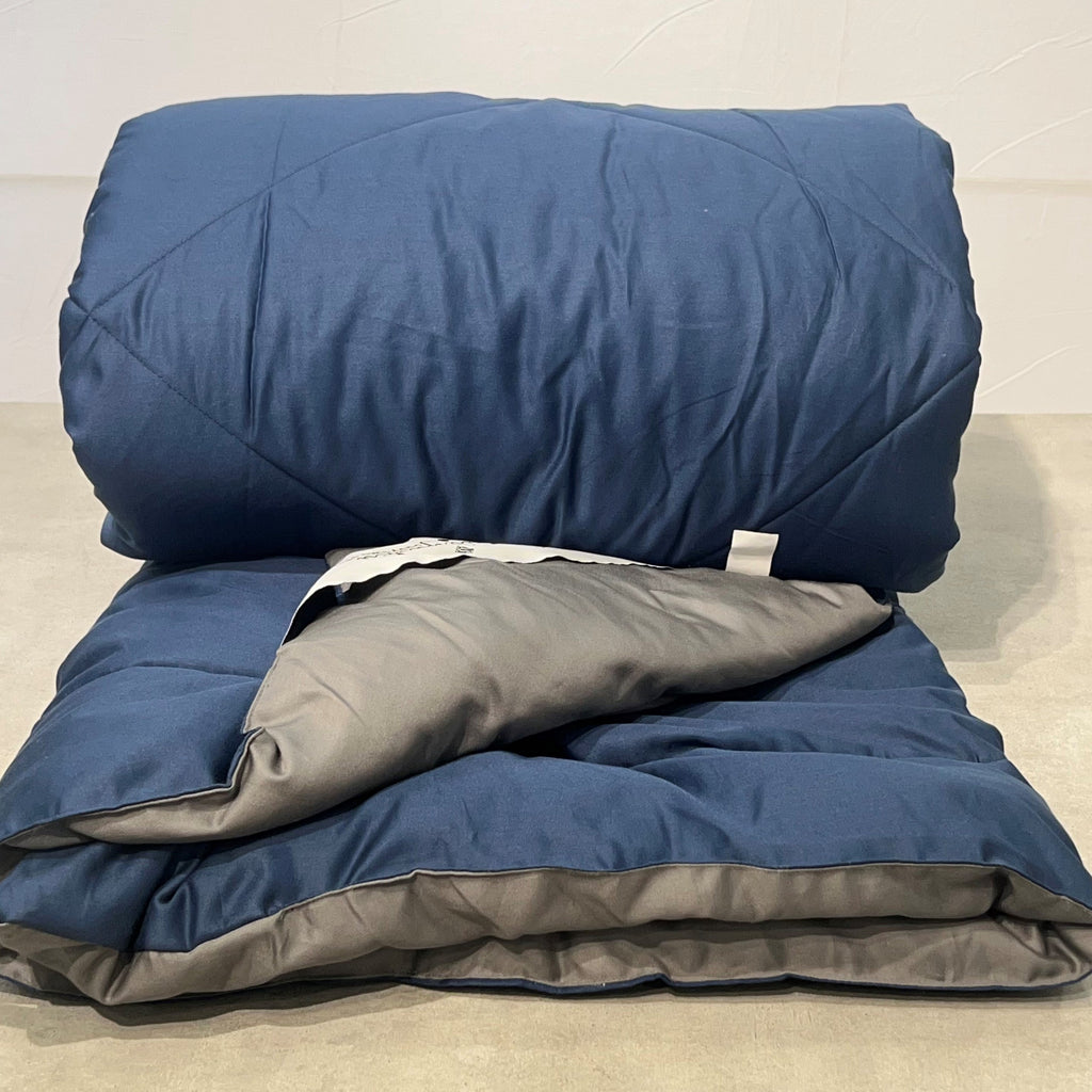 Sadyaska Navy and Dark Grey 1000TC Cotton Rich Reversible Downfill 1 Pcs Quilt