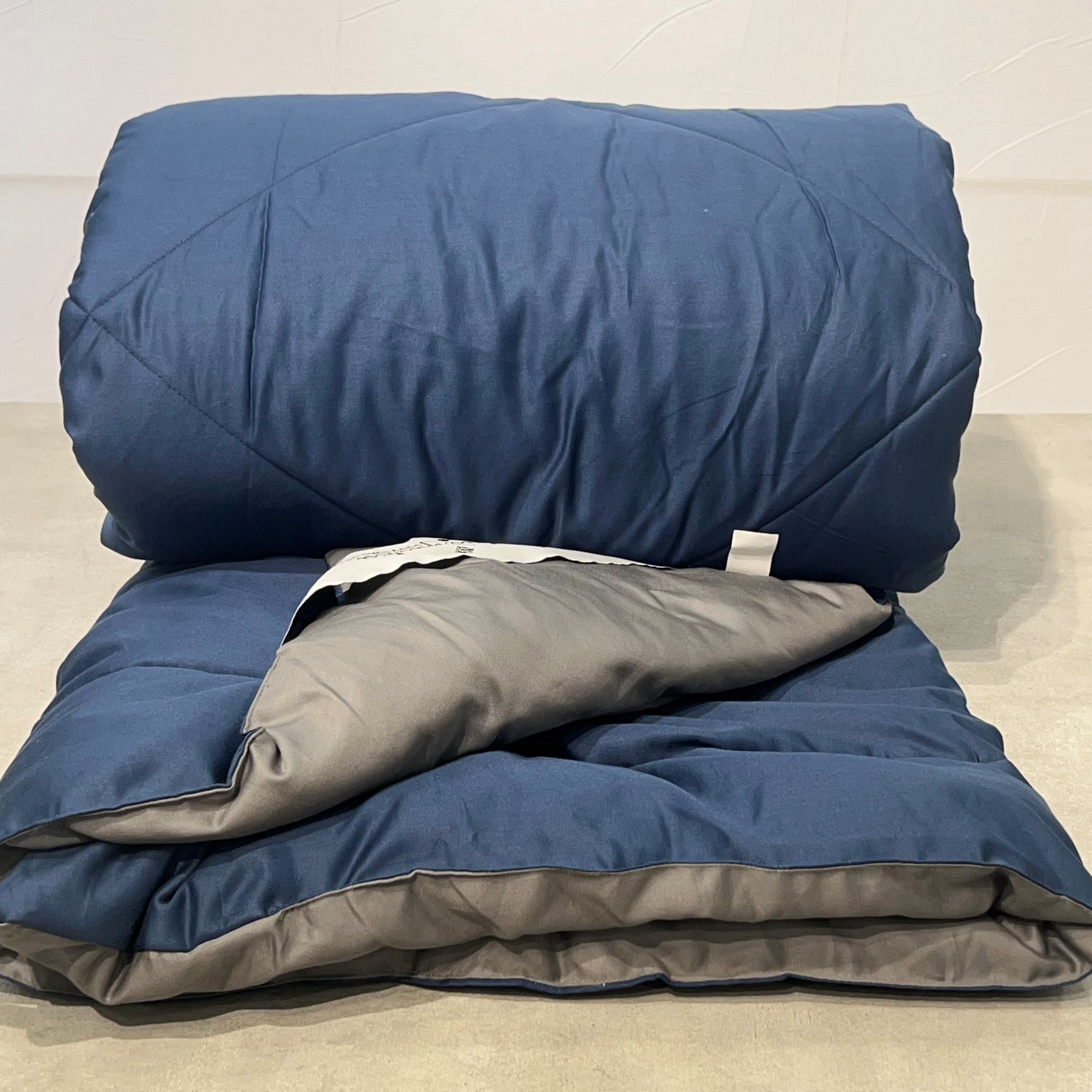 Sadyaska Navy and Dark Grey 1000TC Cotton Rich Reversible Downfill 1 Pcs Quilt