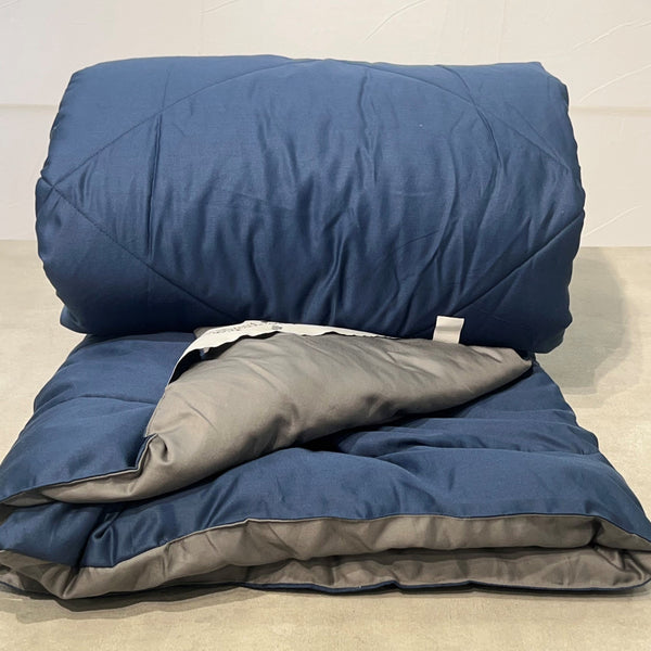 Sadyaska Navy and Dark Grey 1000TC Cotton Rich Reversible Downfill 1 Pcs Quilt