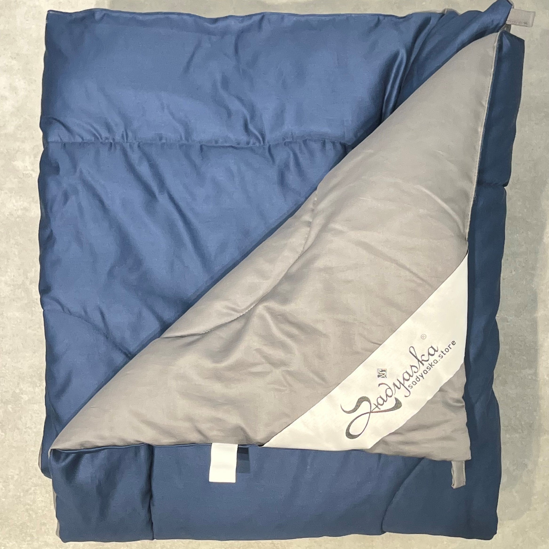 Sadyaska Navy and Dark Grey 1000TC Cotton Rich Reversible Downfill 1 Pcs Quilt