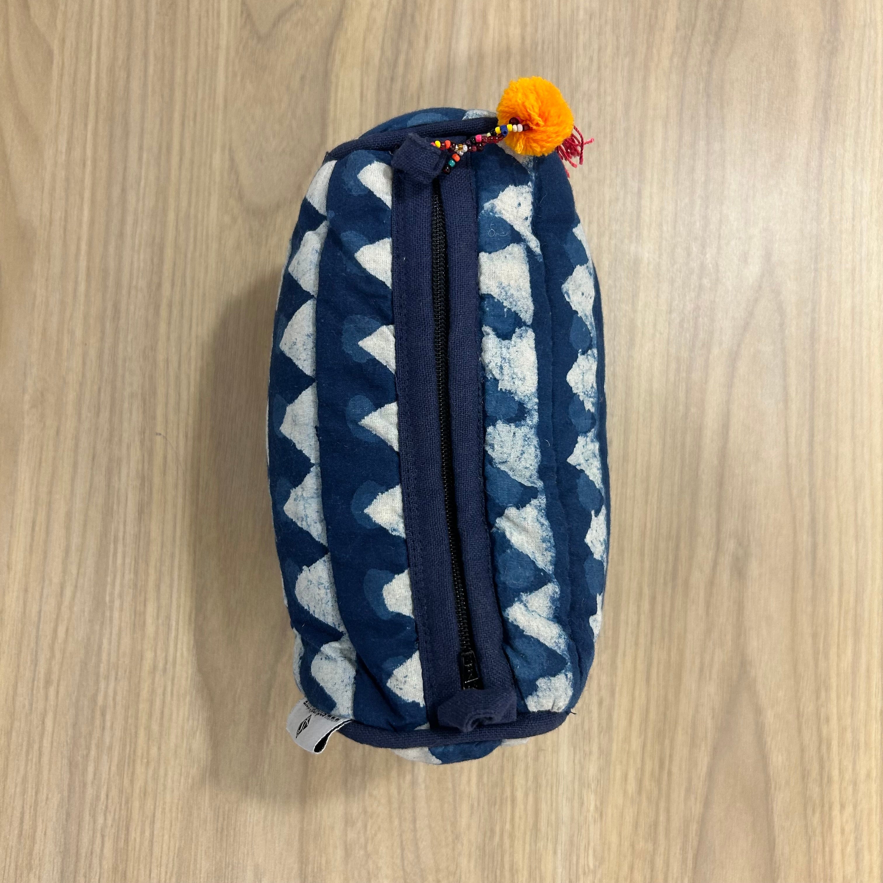 Sadyaska Indigo Printed Cotton Medium Size ed Wedding Jewelry Pouch / Cosmetic / Make Up Case Multifunction Storage 1 Pcs Quilt