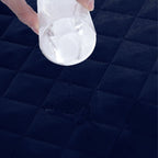 Sadyaska Microfibre ed Waterproof Fitted Navy Mattress Protector 1 Pcs Quilt