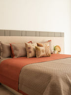 Sadyaska Nadire Mocha and Terracotta 300TC Cotton 10 Pcs Bedding Set