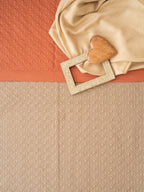 Sadyaska Nadire Mocha and Terracotta Cotton Reversible 1 Pcs Bedspread