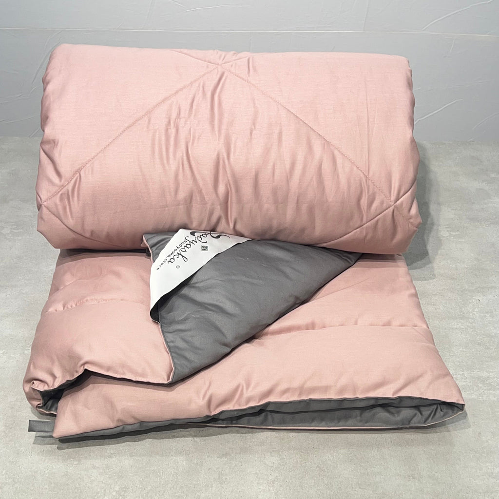 Sadyaska Old Rose and Dark Grey 1000TC Cotton Rich Reversible Downfill 1 Pcs Quilt