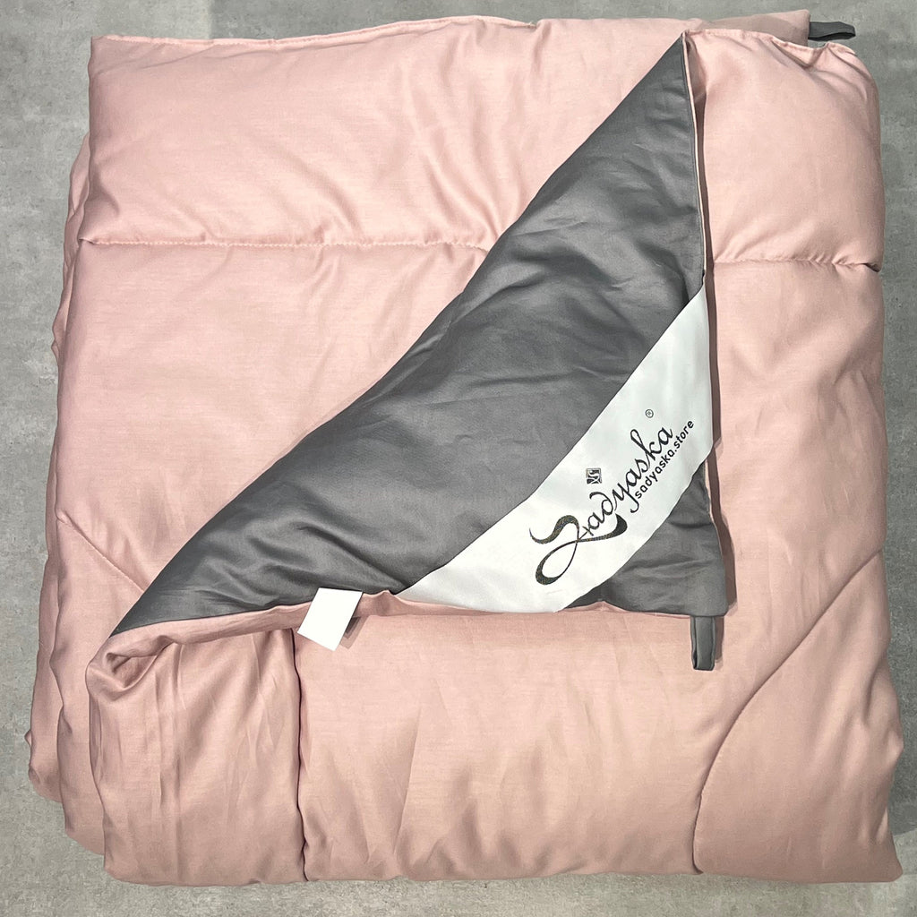 Sadyaska Old Rose and Dark Grey 1000TC Cotton Rich Reversible Downfill 1 Pcs Quilt